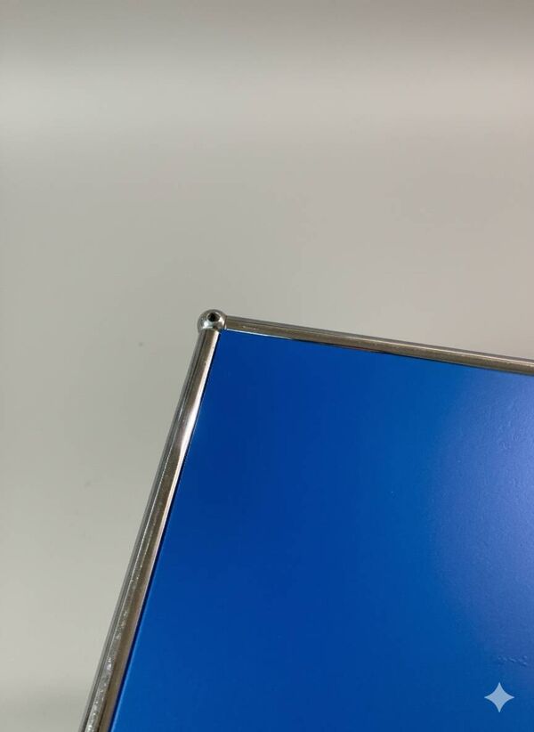 Caisson USM Haller M63 bleu mat – 3 tiroirs sur roulettes – design suisse