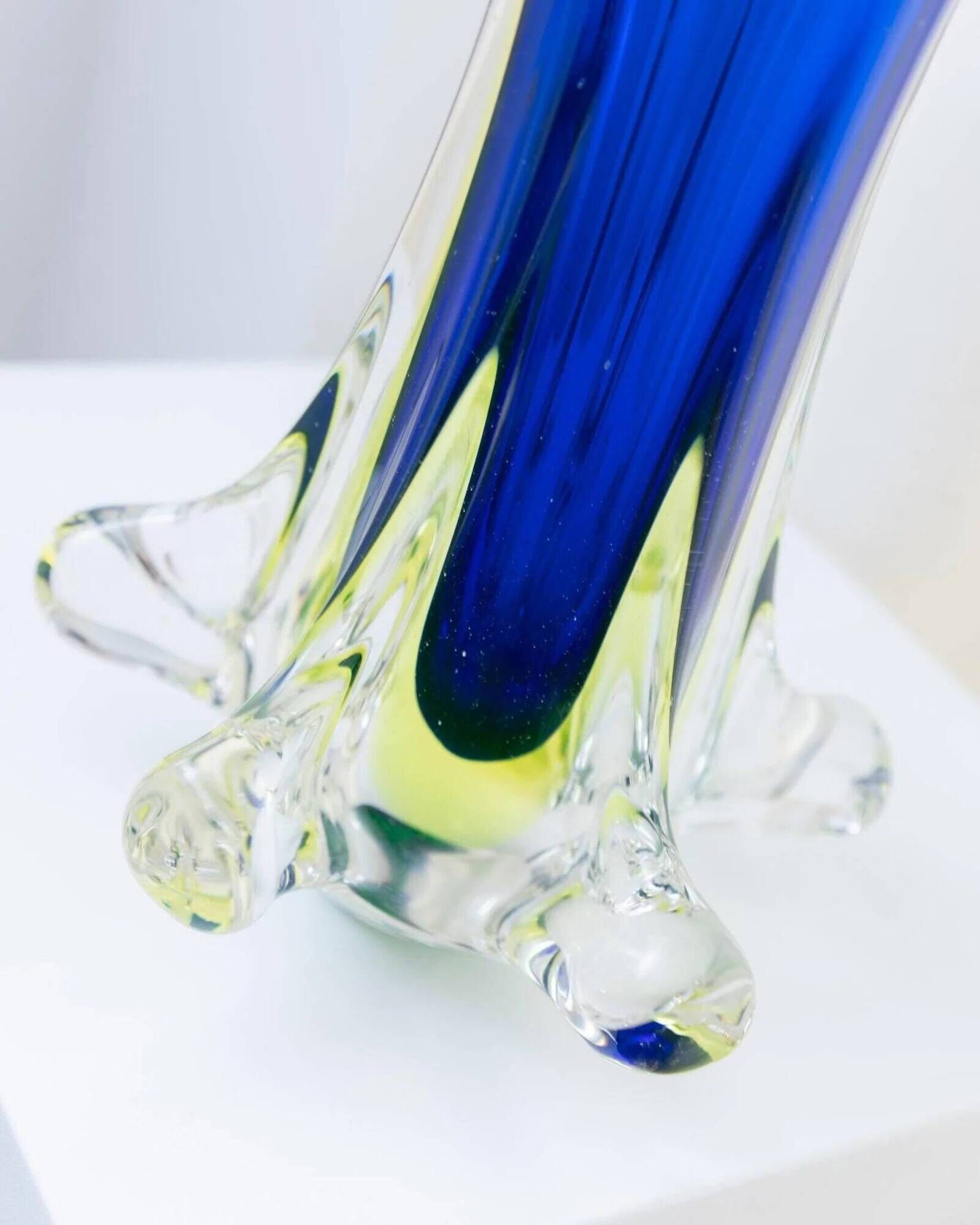 XXL Vase Fratelli Toso - blue Murano glass, Italy, 1970s