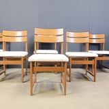 Set of 6 brutalist dining chairs, 1970s