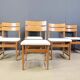 Set of 6 brutalist dining chairs, 1970s