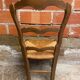 Vintage Provençal Chair Old Wood + Woven Straw Seat