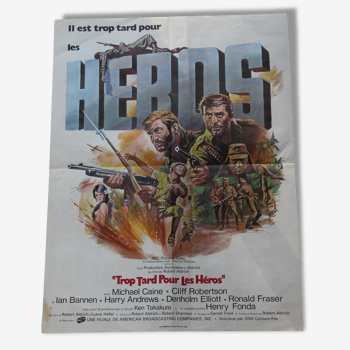 Affiche de cinéma originale "Trop tard pour les héros"