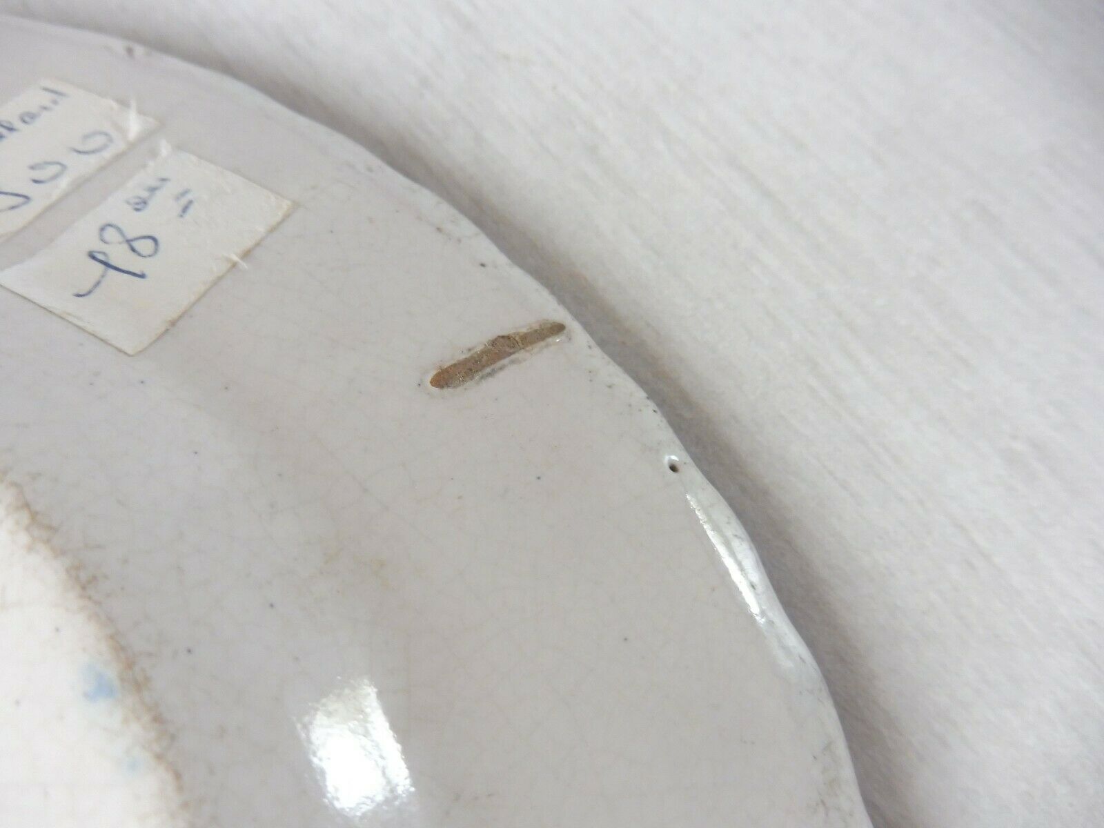 Old plate decoration flowers, ceramic from Auvillar, 18-19th