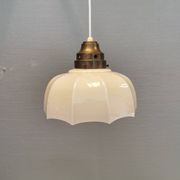 "Umbrella lamp" Danish and from the 1940s-1950s in beautiful cream colour with brass top.
