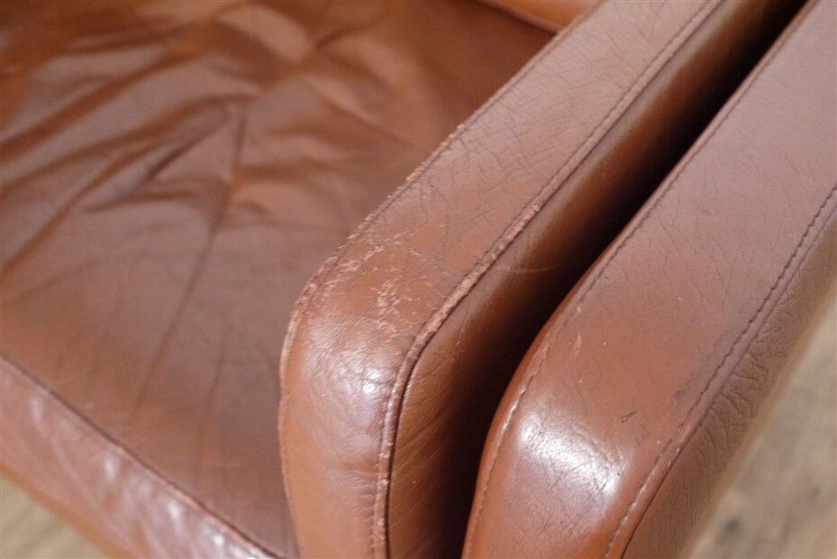 Danish armchair in cognac leather 1960