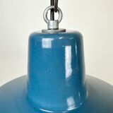 Industrial blue enamel factory pendant lamp 1960s