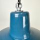 Industrial blue enamel factory pendant lamp 1960s