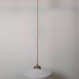 Suspension vintage en opaline blanche