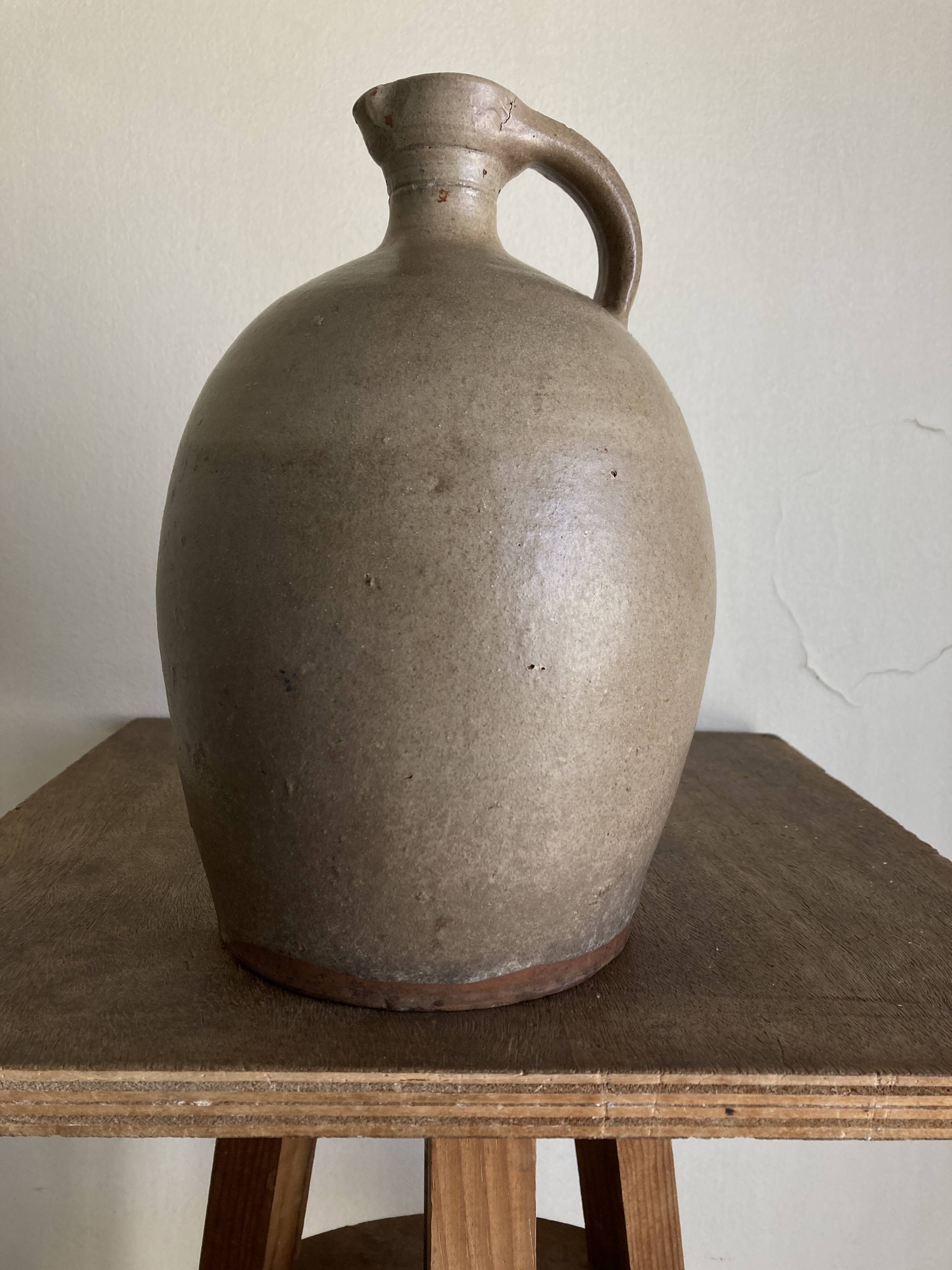 Terracotta farm jar potbellied pottery 1950