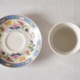 Set of 2 porcelain coffee cups with floral decoration "Bergère de France"
