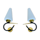 Pair of Arlus 50s opaline black and golden brass wall lamps