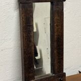 Vintage brutalist mirror in solid wood