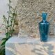 Vintage engraved blue vase