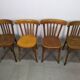 Lot de 4 chaise de bistrot en bois vintage