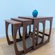 Vintage teak nesting tables Sunelm English design 1960s