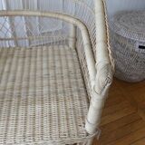 Natural rattan armchair braided