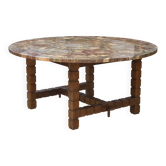 Rosewood and petrified wood table 1960s