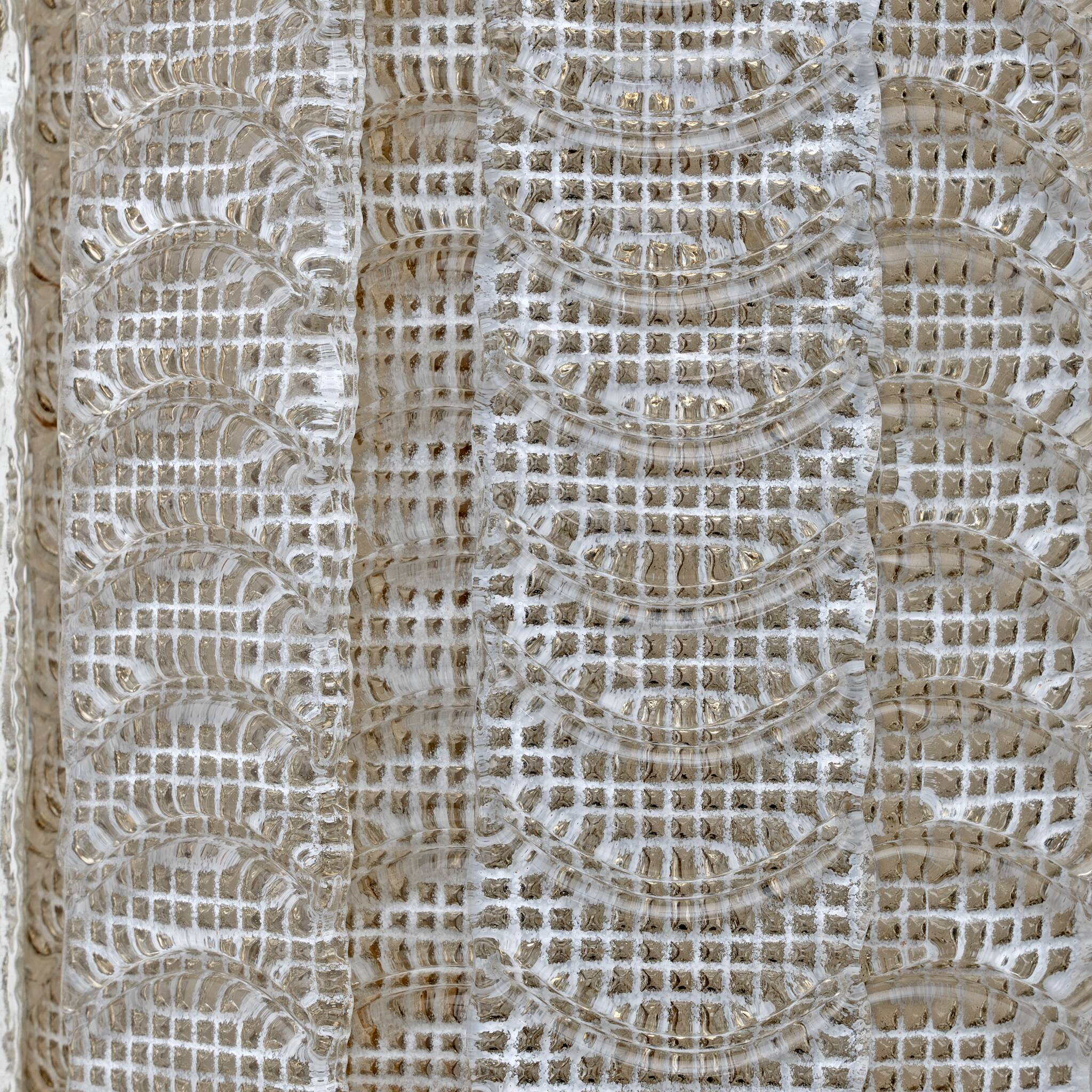 Pair of Mid-century Modern Style Italian Murano Glass Sconces "Reticello"