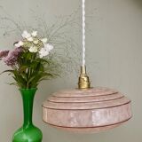 Vintage pink and red Clichy glass lampshade pendant light