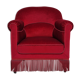 Fauteuil années 1950 design danois velours cerise