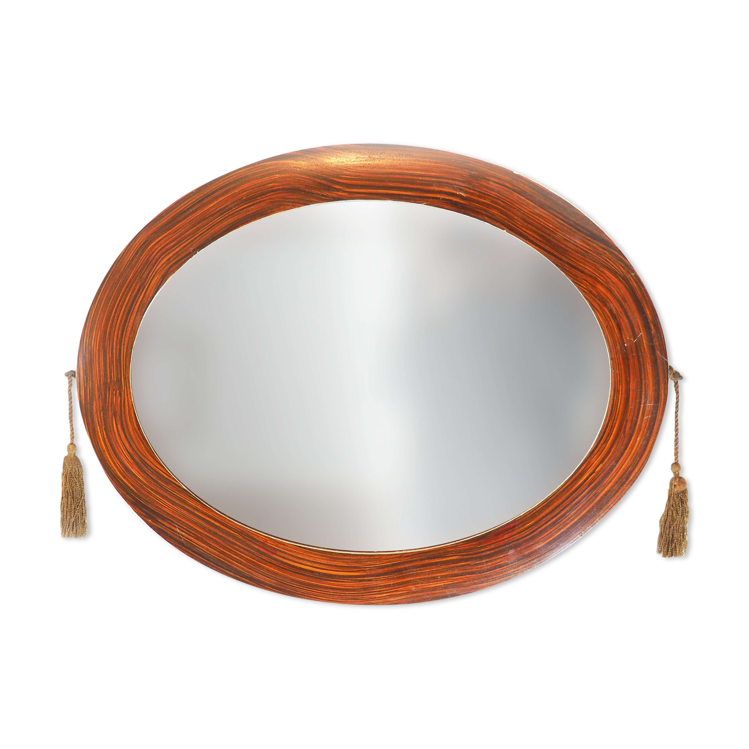 Miroir ovale à pompons