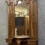 Coat rack Louis XV has oak console around 1850