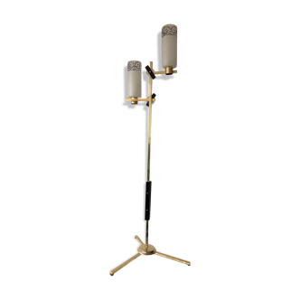 Maison Arlus floor lamp in metal brass and opaline