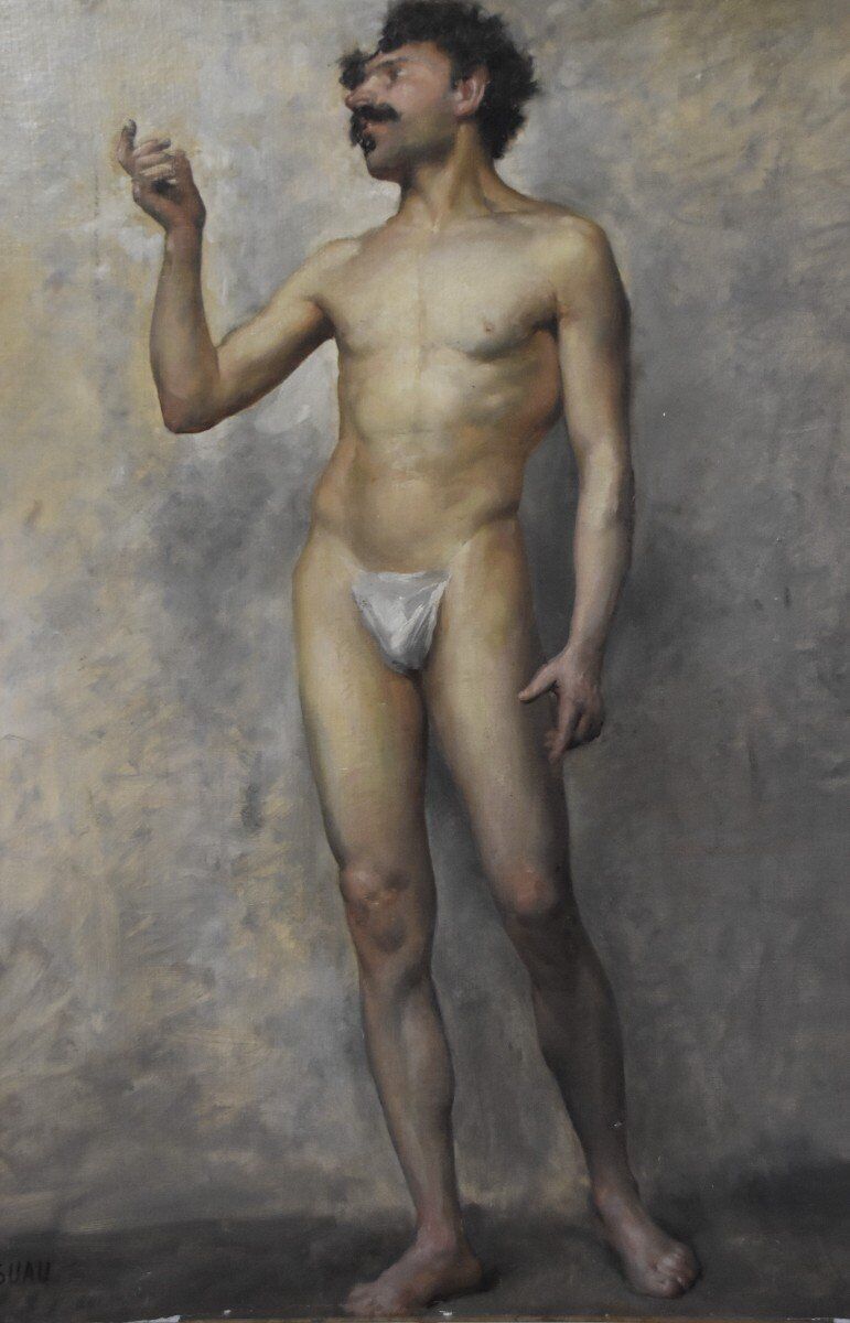 Edmond Suau (1871-1929) An Academy, Oil on Canvas Signed