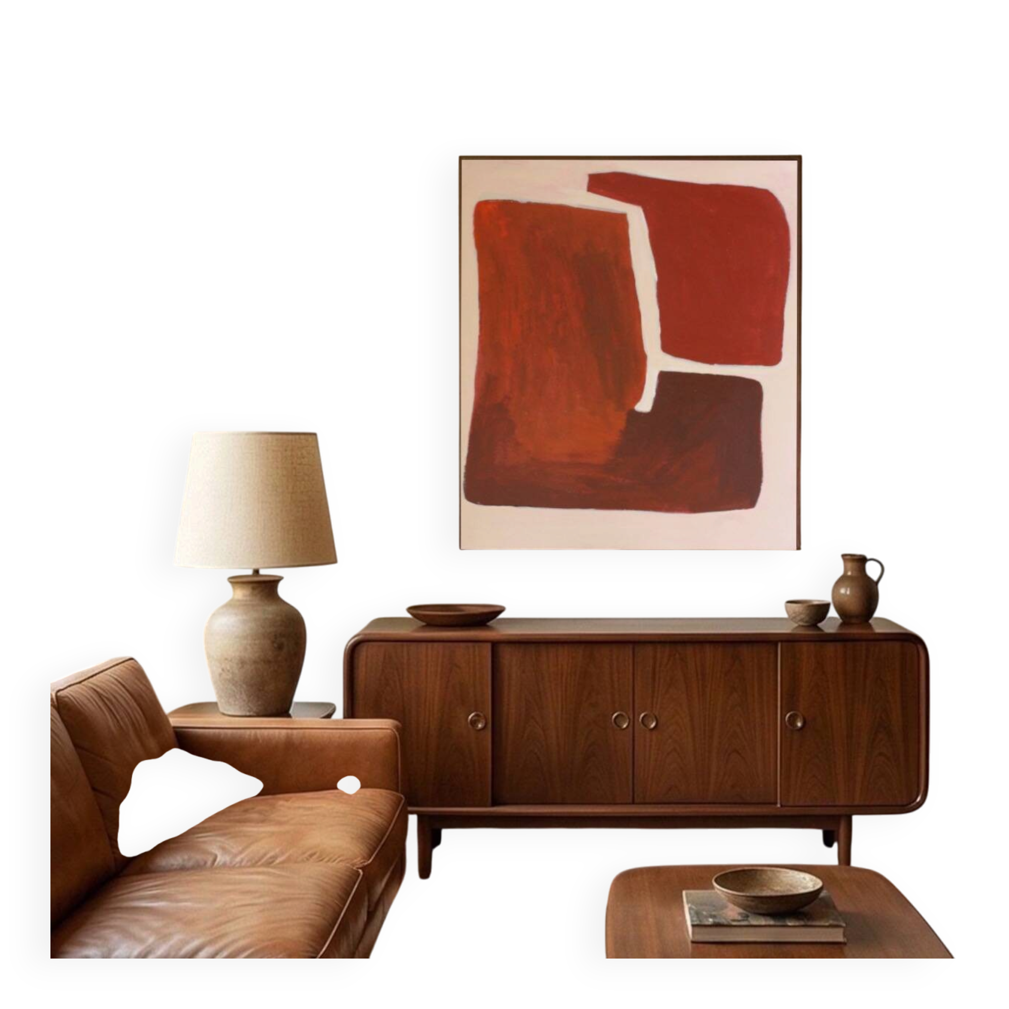 Peinture sur toile tendue "Soft Connection" 100x80cm