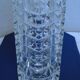 Vase ancien verre transparent 4 faces annees 60