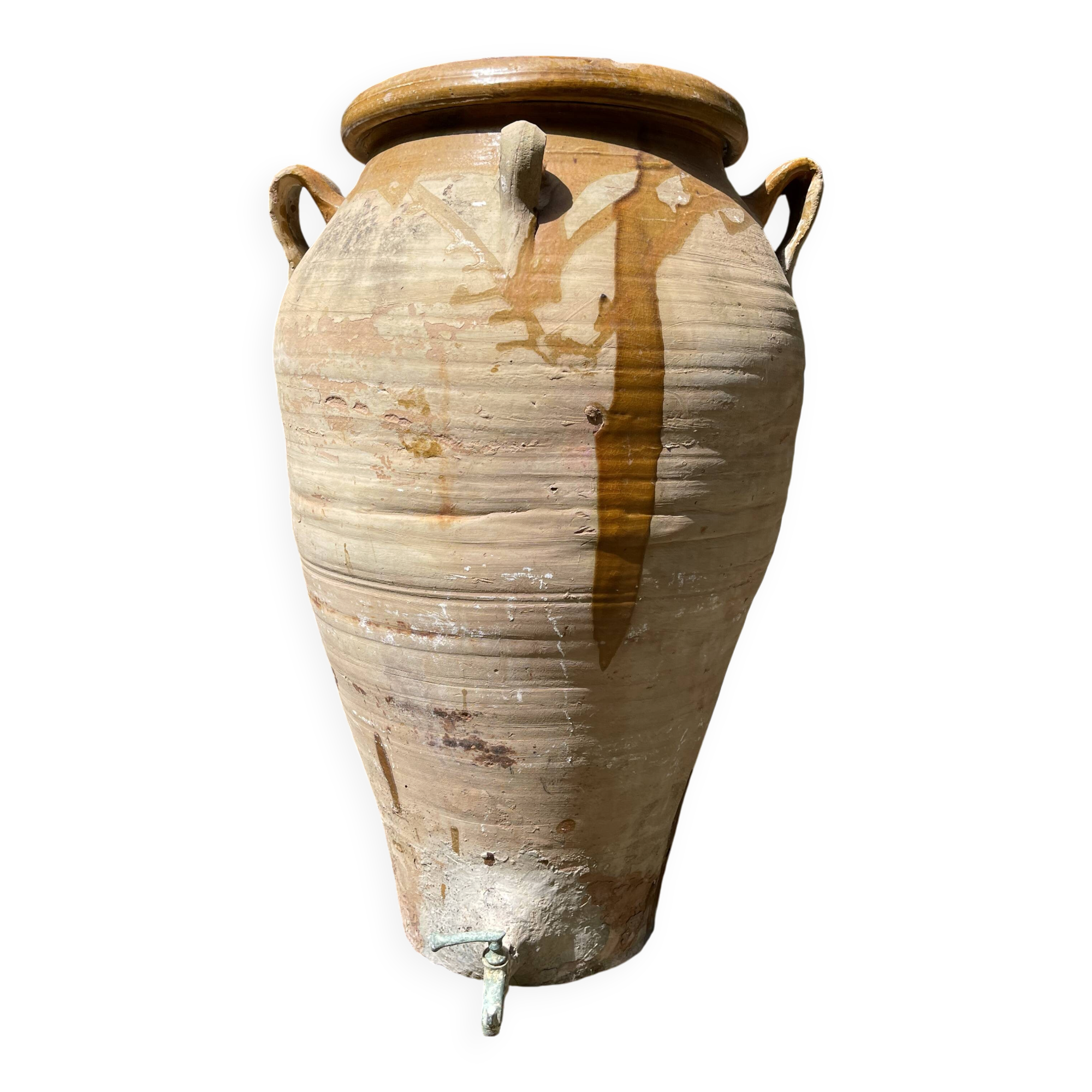 Ancient terracotta pottery jar