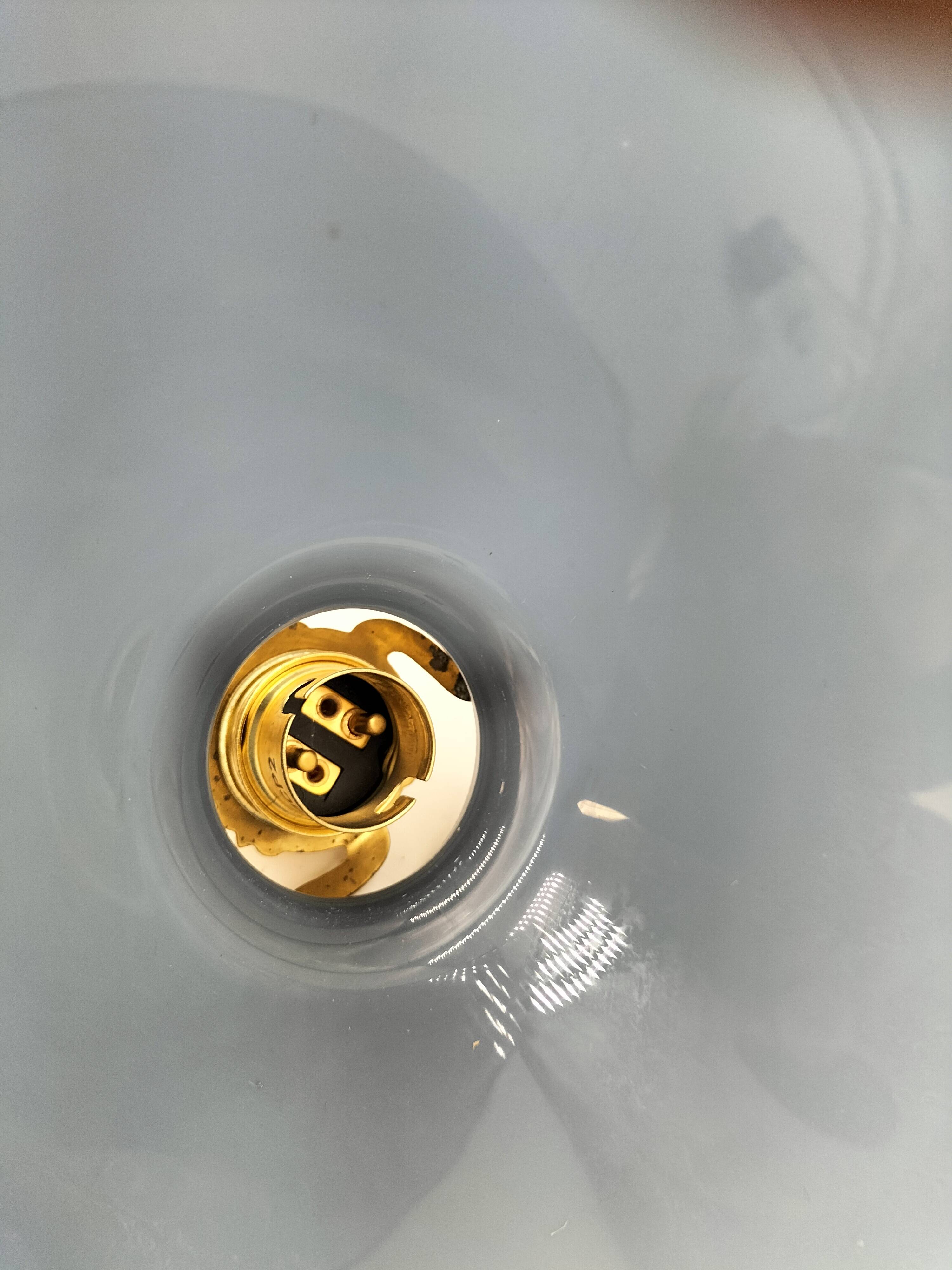 Blue opaline cone pendant light