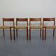 Teak & Papercord Dining Chairs by Poul M. Volther for Frem Røjle, Denmark, 1960s, Set of 4