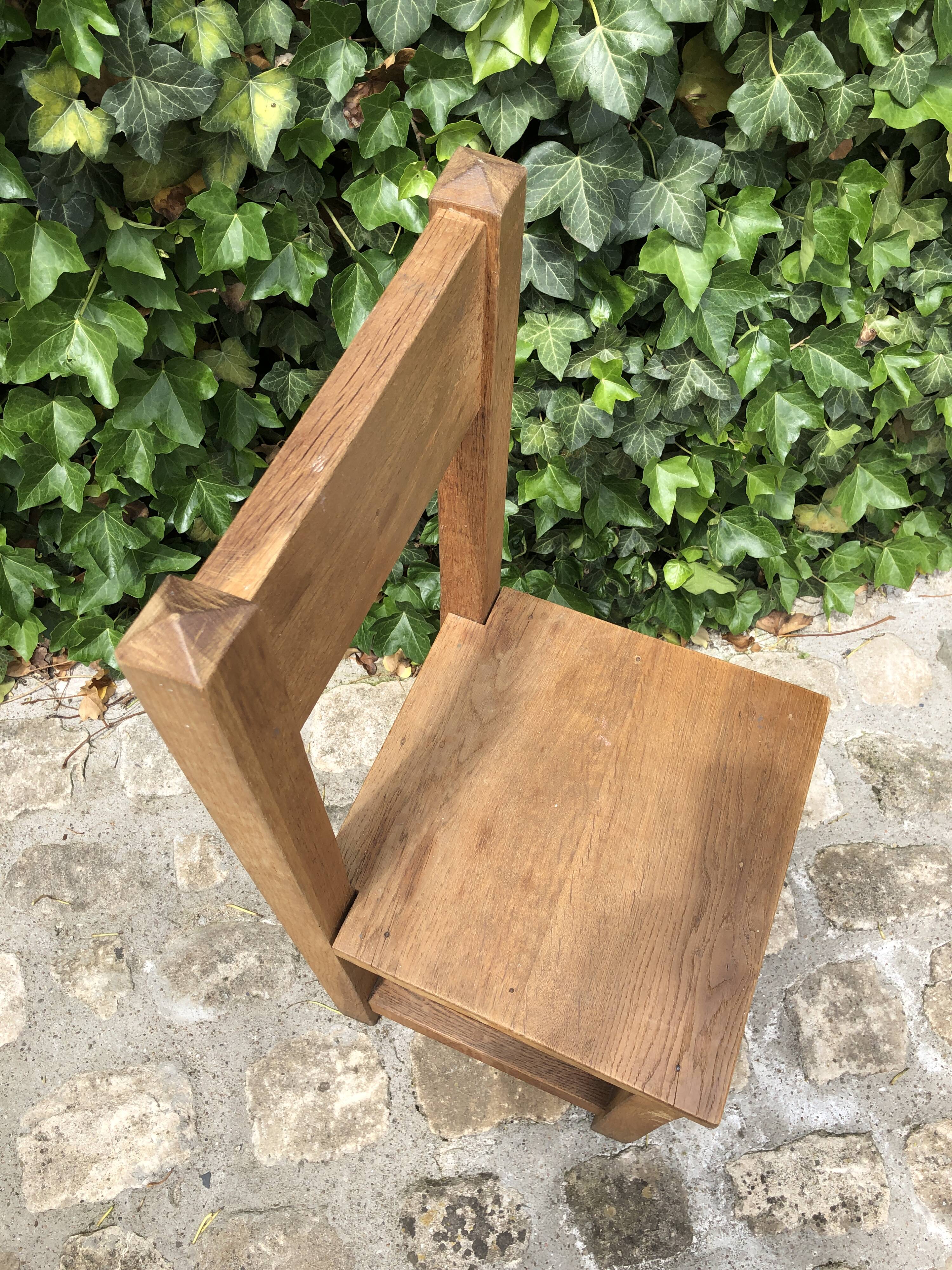 6 solid oak chairs