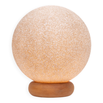 Lampe boule sur socle en pin 1970 France