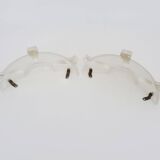 Pair of Ezan style glass wall lights from the 30s and 40s