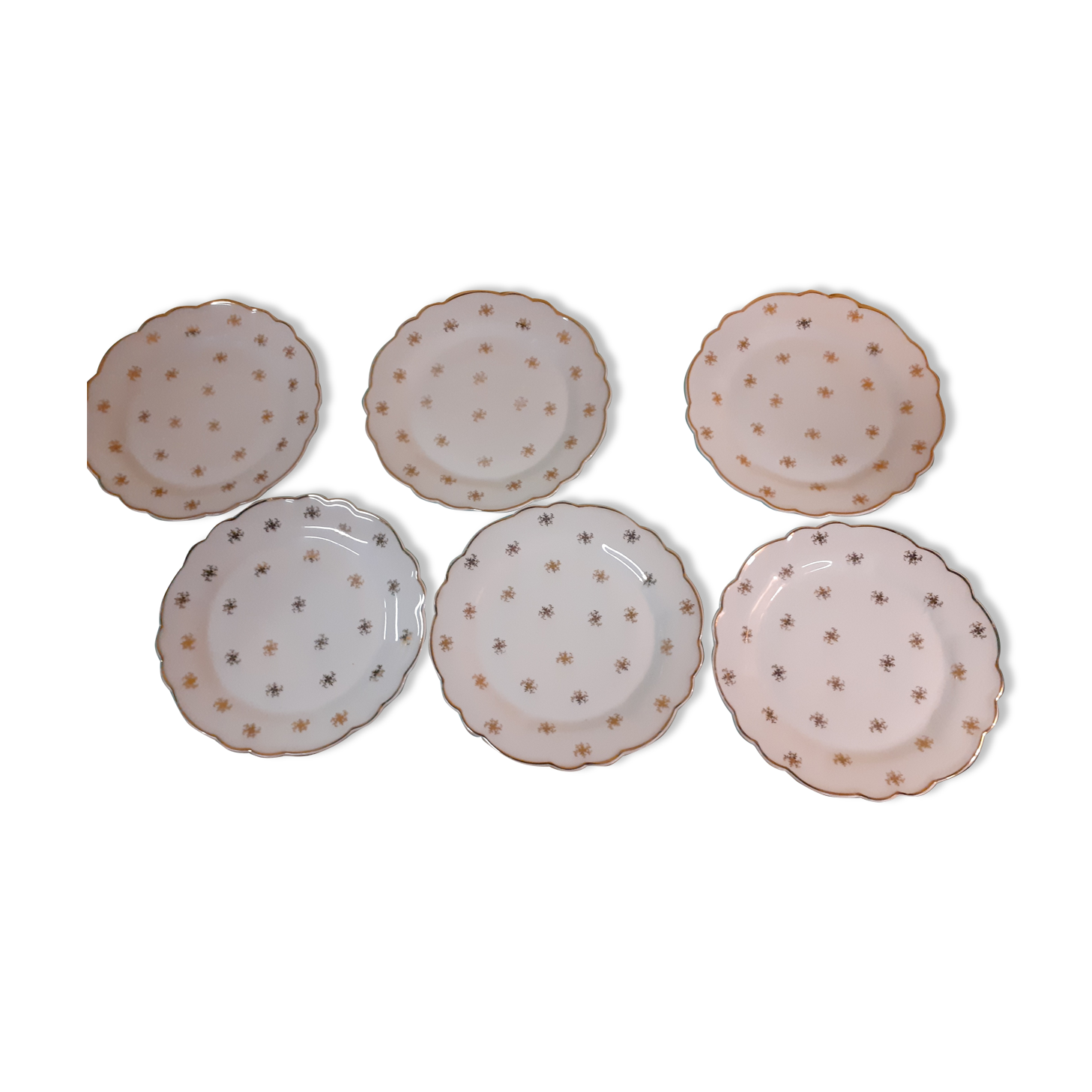 Limoges Salmon porcelain plates - 6 plates