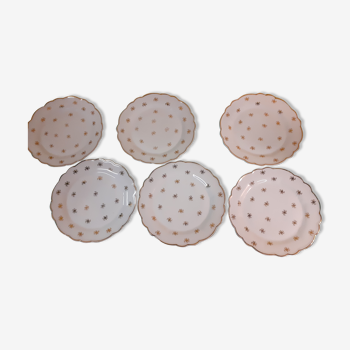 Limoges Salmon porcelain plates - 6 plates