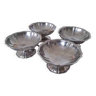 4 stainless steel ice cream cups