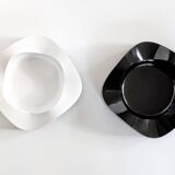 Paire de vide-poche Space Age | Noir et blanc | Walter Zeischegg pour Helit