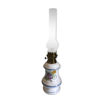 Oil lamp support ceramic painted hands