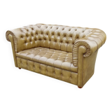 Canapé Chesterfield 2 places en cuir vert