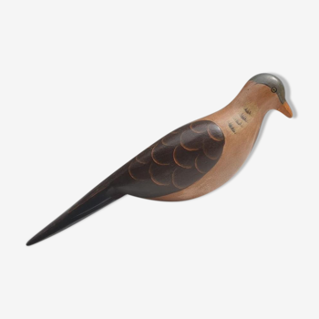Carved painted wood dove