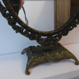 Psyche table mirror on brass stand