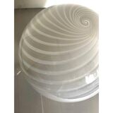 Contemporary murano spiral white murano glass table lamp