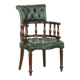 Classic green marbled cow leather Chesterfield office chair / side chair