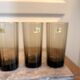 Ancien lot 6 verres strié fumé noir luminarc