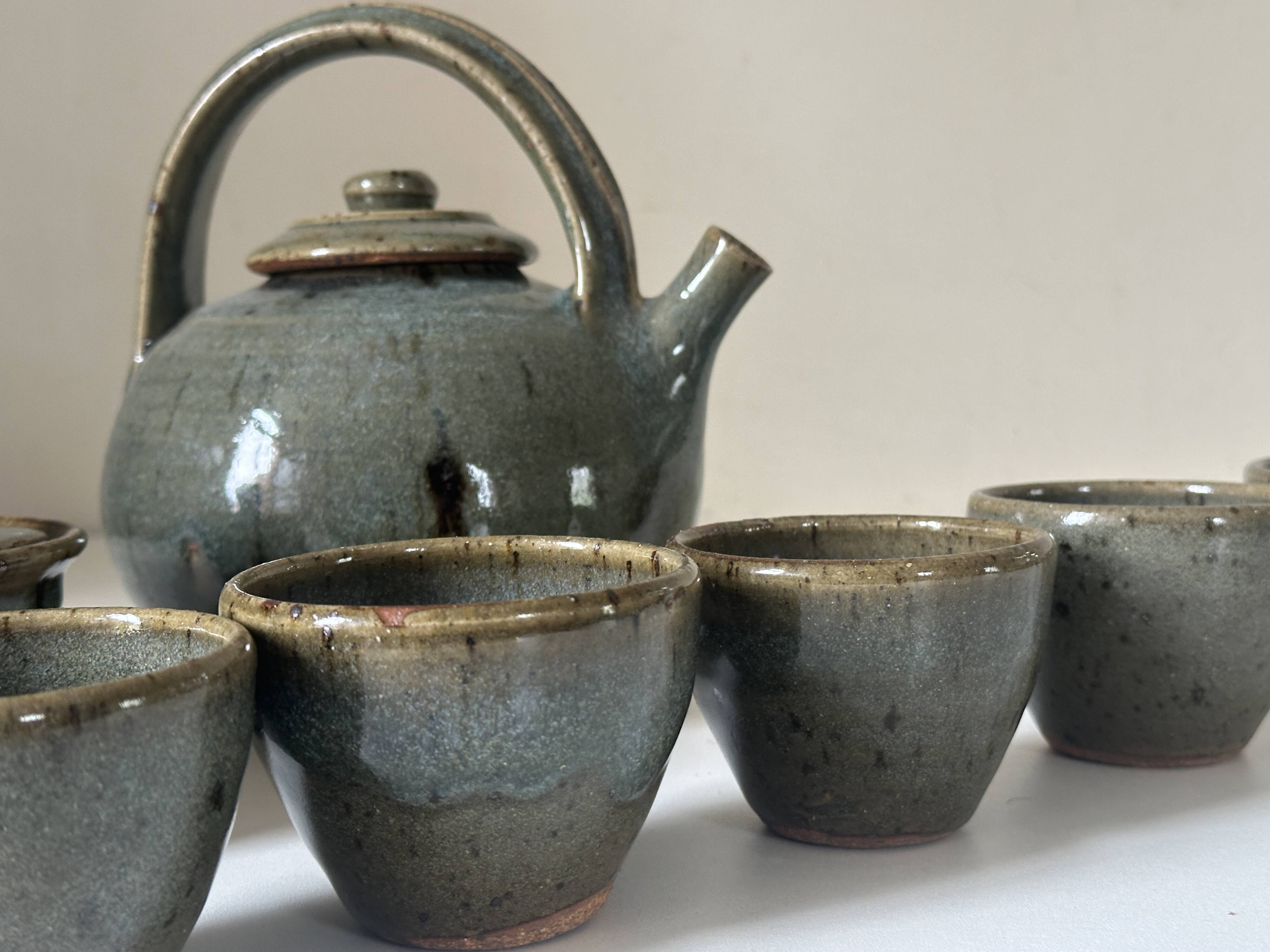 Vintage Gustave Tiffoche ceramic tea set from the 60s