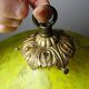 Antique Art Deco lampshade in yellow marbled glass with bead fringes.