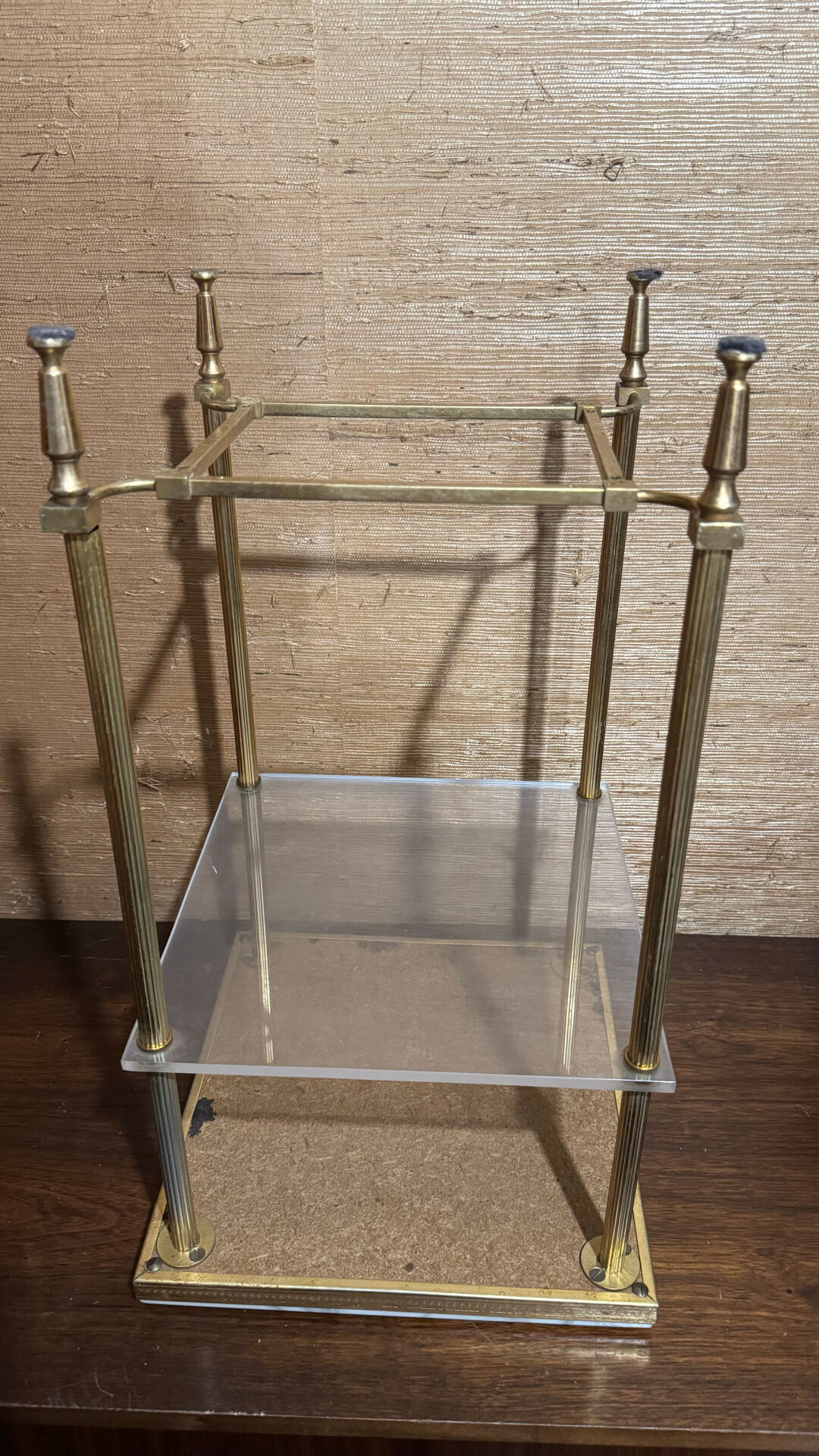 Brass and marble side table